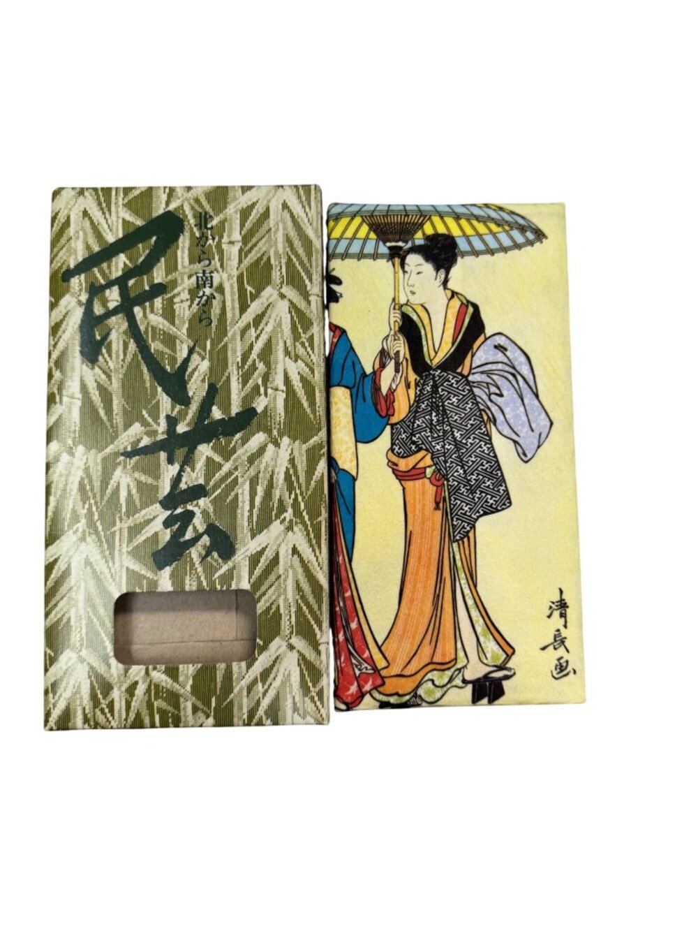 Vintage 80s Japanese Wagami Zemliya Rice Paper Wallet Folding Original Box NOS